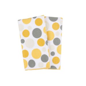 Ritz Royale Collection 100% Polyester Microfiber, Multi-Purpose, Polka Dot Print Kitchen Towel Set, 25" x 16", 2-Pack, Daffodil Yellow