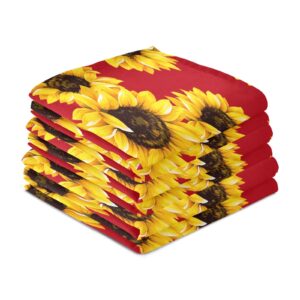 xigua Red Sunflower Kitchen Towels Dish Clothes Soft and Rapid Drying and Absorbent 1PCS Dishcloths Reusable Towels for Kitchen Bathroom Hotel Household Hand Towels 29"X18" inch