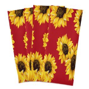 xigua Red Sunflower Kitchen Towels Dish Clothes Soft and Rapid Drying and Absorbent 1PCS Dishcloths Reusable Towels for Kitchen Bathroom Hotel Household Hand Towels 29"X18" inch