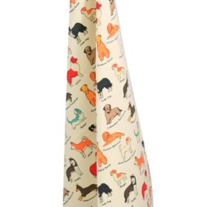 Home-X Dog Illustration Tea Towel for Cooking & Serving, Brightly Colored Print Pattern