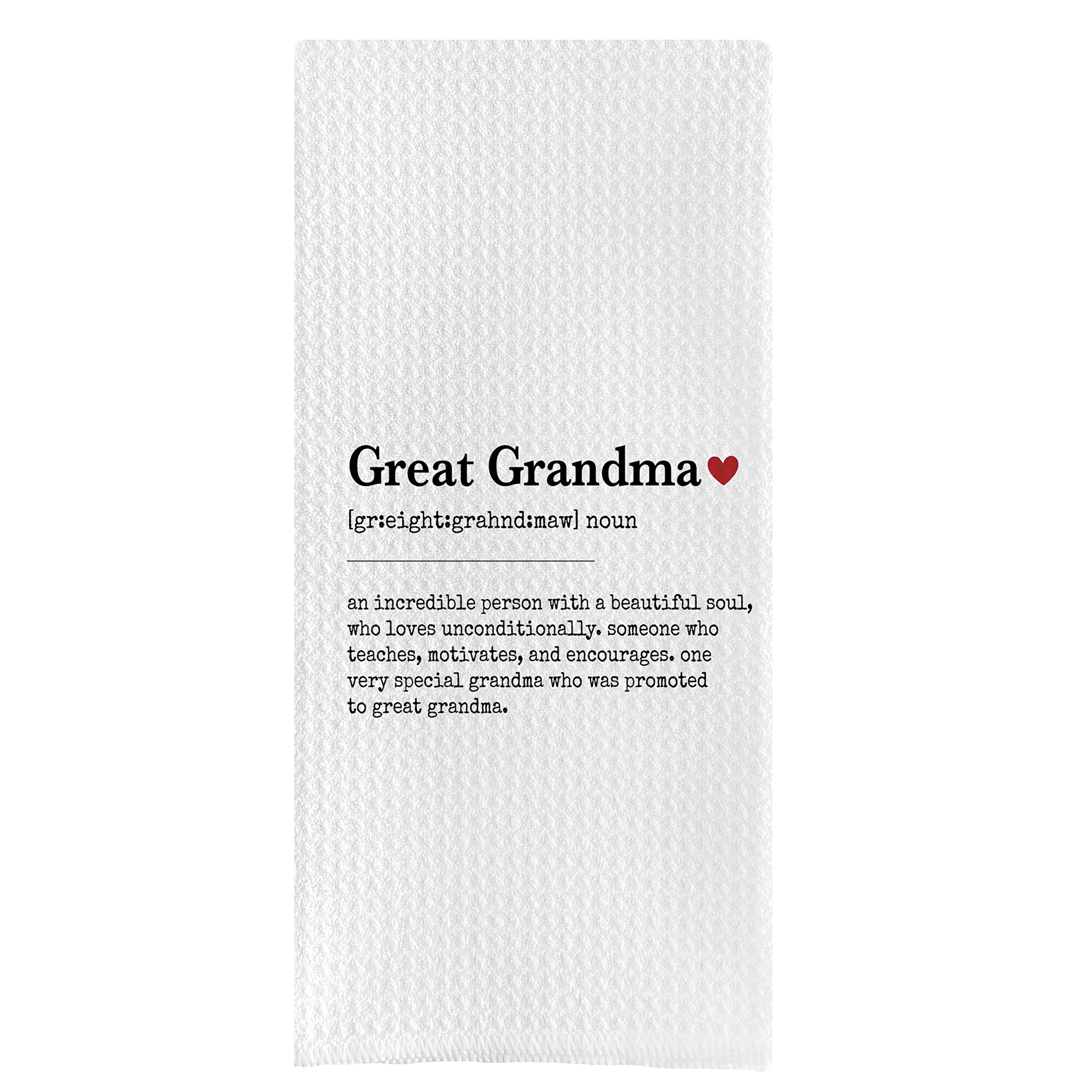 DOTAIN Great Grandma Definition Meaning Waffle Weave Kitchen Dishes Washcloths,Funny New Gag Novelty Great Grandma Cleaning Dishcloth(24x16inch),Gifts for Grandma Nana Grandmother Granny