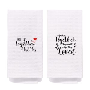 negiga wedding gift for couple,marriage gifts,couple kitchen gifts,2 pieces 16 x 24 inch hand towels,couple kitchen decor,kitchen towels for newlyweds