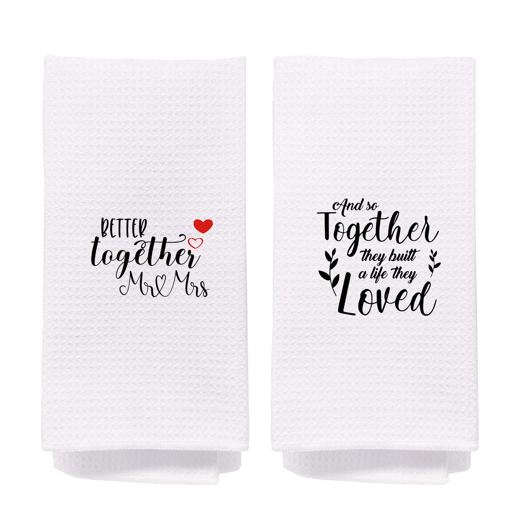 NEGIGA Wedding Gift for Couple,Marriage Gifts,Couple Kitchen Gifts,2 Pieces 16 X 24 Inch Hand Towels,Couple Kitchen Decor,Kitchen Towels for Newlyweds