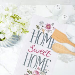 C&F Home Home Sweet Home Embroidered Flour Sack Kitchen Towel Decor Decoration 18" x 27" White