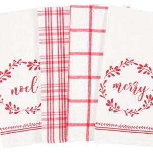 KAF Home Mixed Kitchen Holiday Dish Towel Set of 4, 100-Percent Cotton, 18 x 28-inch - Merry & Noel