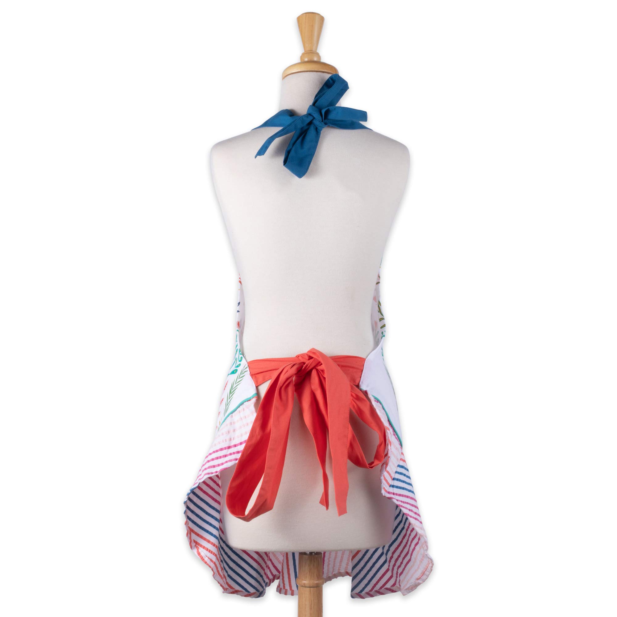 DII Spring Kitchen Collection Adjustable Woman's Apron with Pockets & Extra Long Ties, One Size, Easter Folk