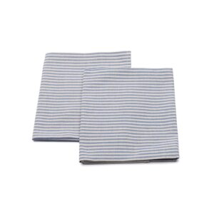linenme set of 2 tea towels blue striped linen cotton jazz, 19 x 28