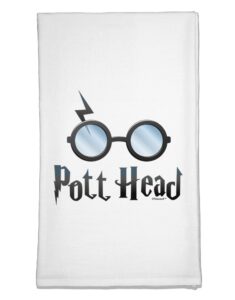 tooloud pott head magic glasses flour sack dish towel