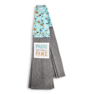 demdaco pause for clean paws grey 69 inch cotton fashion kitchen boa