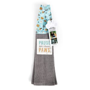 DEMDACO Pause For Clean Paws Grey 69 inch Cotton Fashion Kitchen Boa