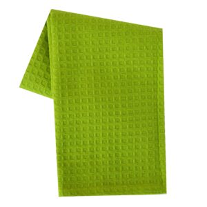 dunroven house k330-lmg waffle weave dishtowel, 20-inch x 28-inch, lime green