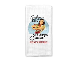 personalized it's canning season dish towel | custom waffle weave dish towel | personalized kitchen towel | mom gift | personalized dish towel | mothers day | birthday gift | funny kitchen accessories