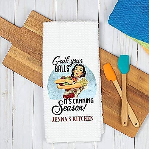 Personalized It's Canning Season Dish Towel | Custom Waffle Weave Dish Towel | Personalized Kitchen Towel | Mom Gift | Personalized Dish Towel | Mothers Day | Birthday Gift | Funny Kitchen Accessories