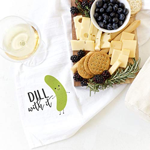 The Cotton & Canvas Co. Dill with It Soft and Absorbent Kitchen Tea Towel, Flour Sack Towel and Dish Cloth