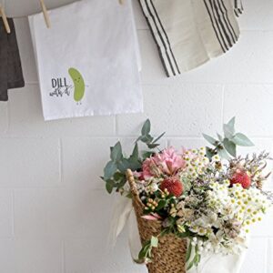 The Cotton & Canvas Co. Dill with It Soft and Absorbent Kitchen Tea Towel, Flour Sack Towel and Dish Cloth