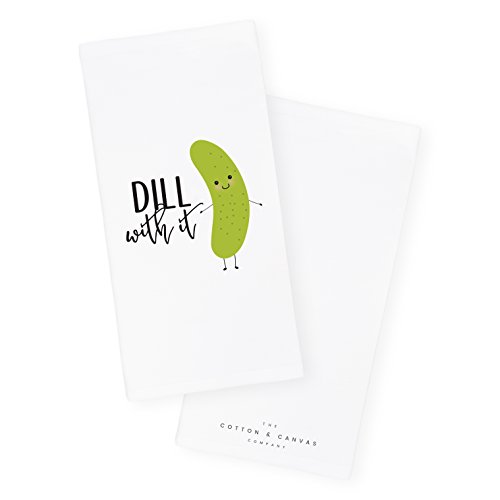 The Cotton & Canvas Co. Dill with It Soft and Absorbent Kitchen Tea Towel, Flour Sack Towel and Dish Cloth