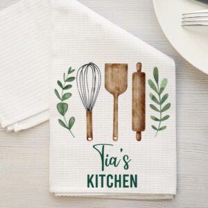 Tia's Kitchen Towel - Tea Towel Kitchen Decor - Tia's Kitchen Soft and Absorbent Kitchen Tea Towel - Decorations House Towel - Kitchen Dish Towel Tia's Birthday Gift