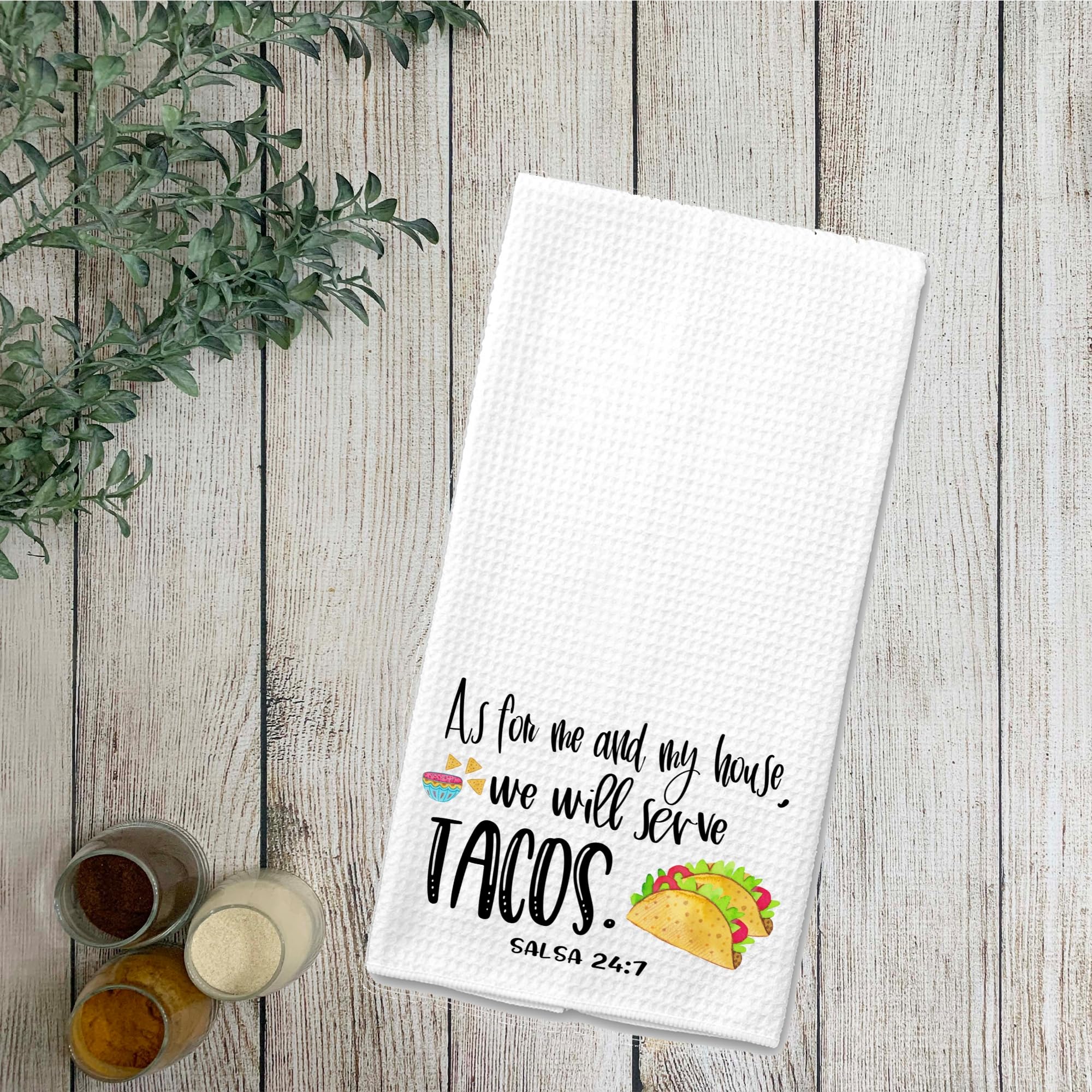 As for me and My House, We will Serve Tacos Microfiber Kitchen Towel