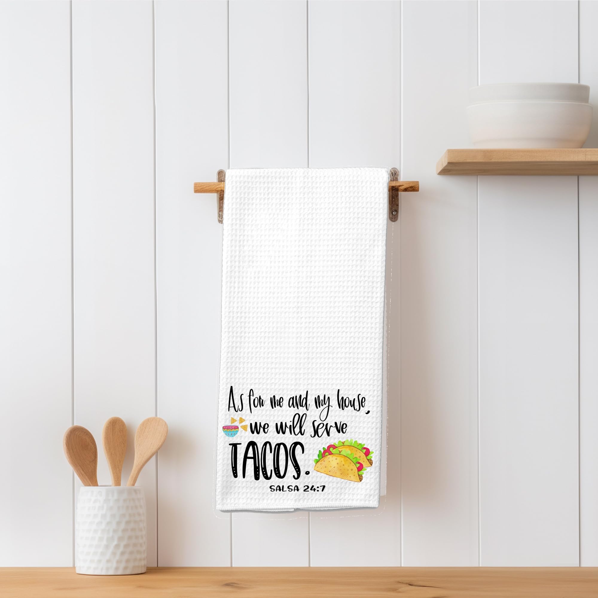 As for me and My House, We will Serve Tacos Microfiber Kitchen Towel