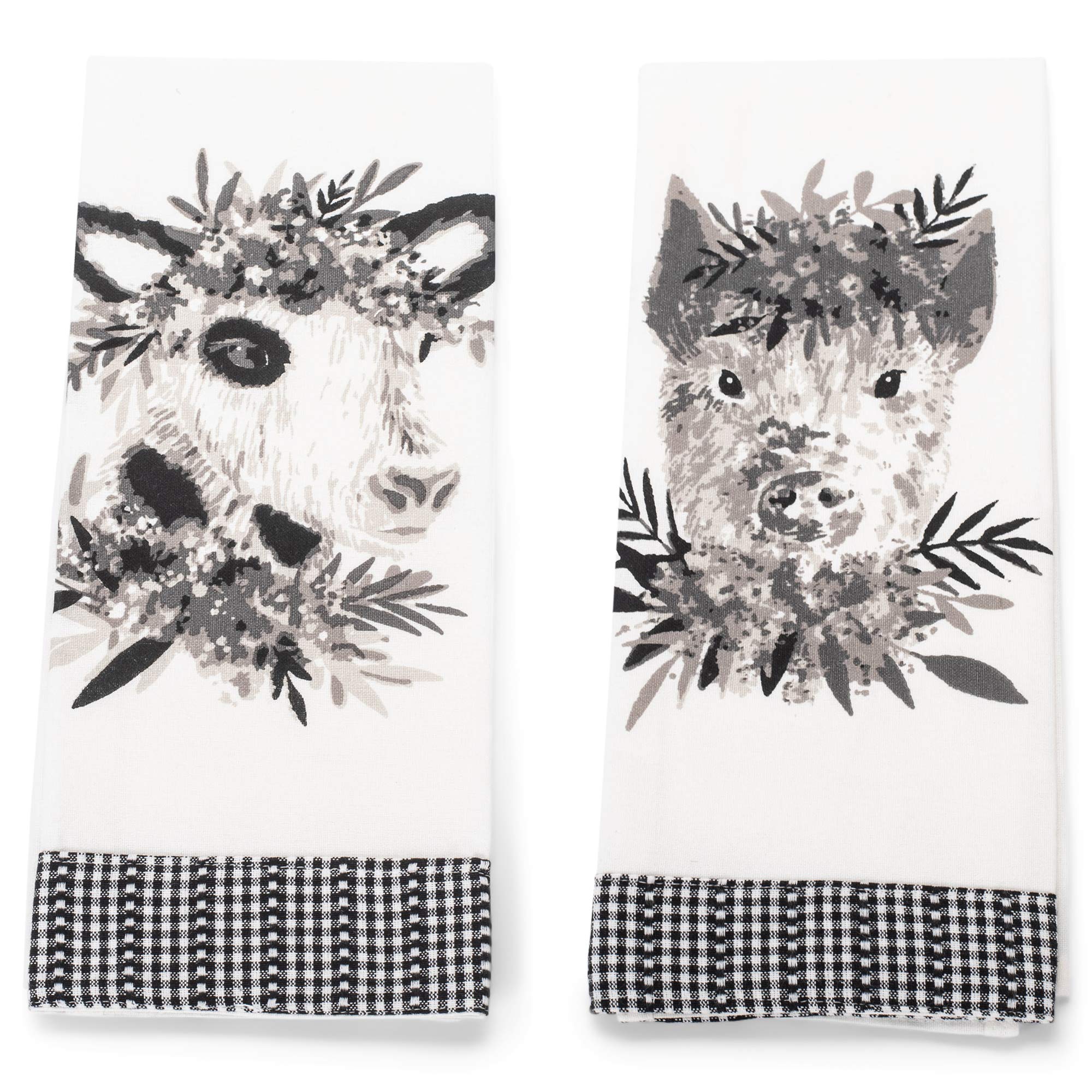 Barn Animals Embellished Dishtowels