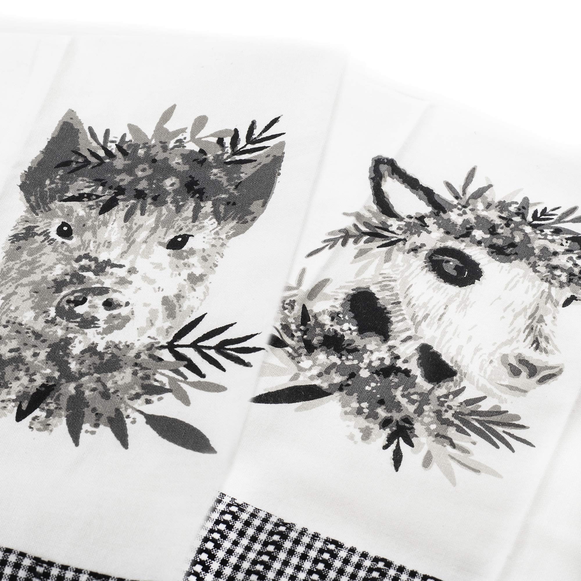 Barn Animals Embellished Dishtowels