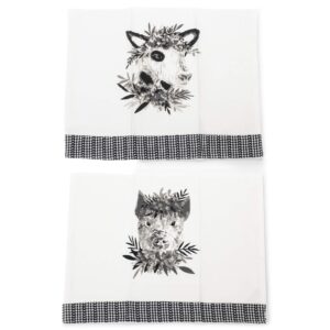 Barn Animals Embellished Dishtowels