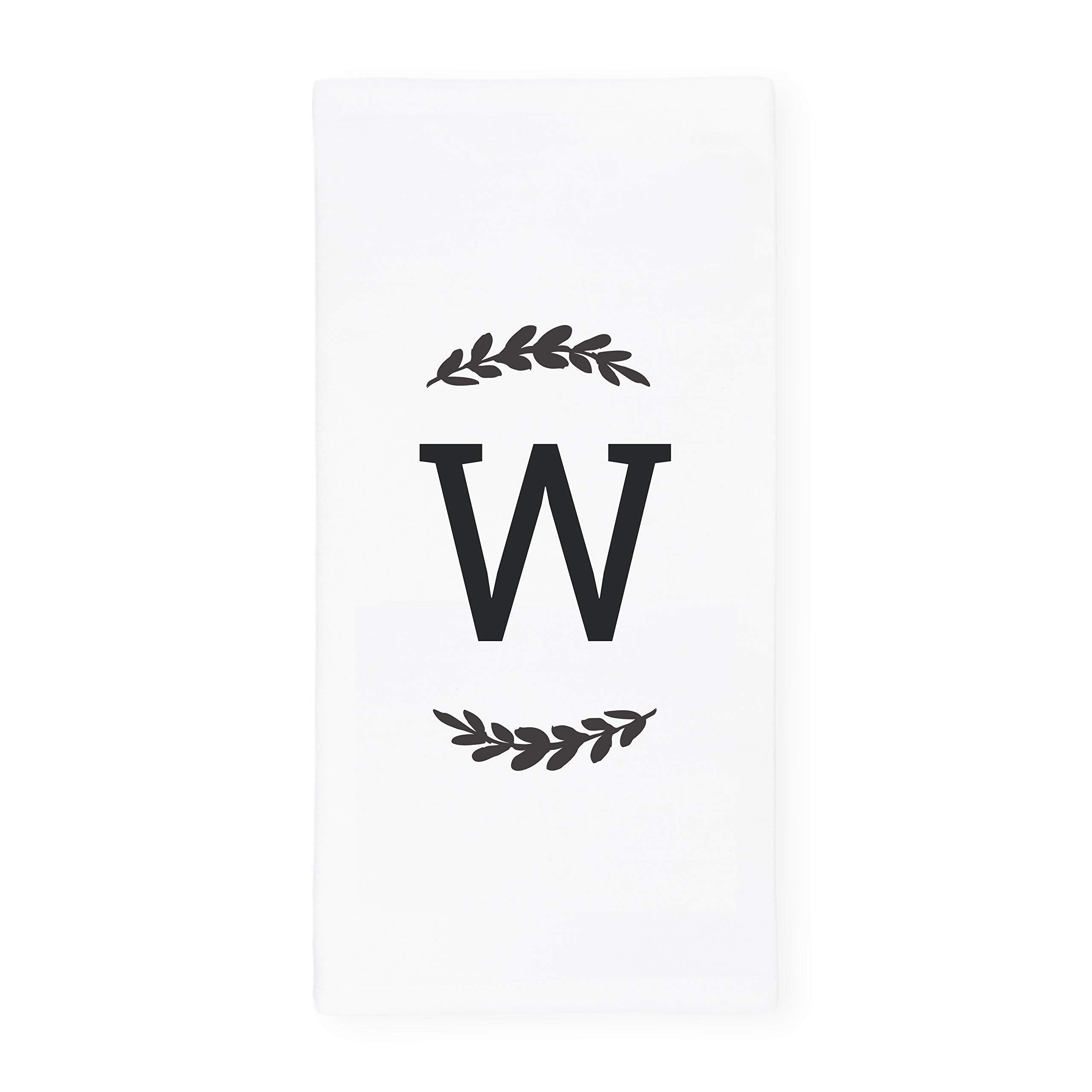 The Cotton & Canvas Co. Personalized Single Monogram Initial W Soft Absorbent Kitchen Tea Towel, Flour Sack Towel, Dish Cloth