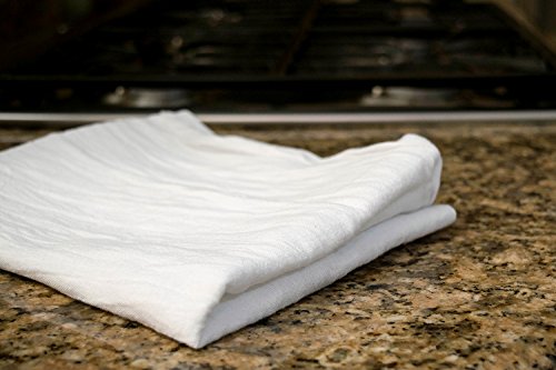 Cotton & Calm Exquisitely Absorbent Flour Sack Dish Towels (12 Pack, 28" x 28"), 100% Cotton White Dish Cloths Kitchen Towels - Crafted for Home, Restaurant, Bar, Hotel Use