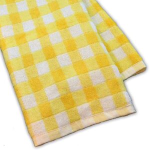 murphy bamboo 26.5-inch-by-13-inch luxury bamboo kitchen dish and hand towels, yellow & white plaid (set of 2)
