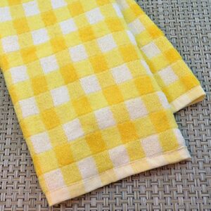 Murphy Bamboo 26.5-Inch-by-13-Inch Luxury Bamboo Kitchen Dish and Hand Towels, Yellow & White Plaid (Set of 2)