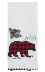 kay dee designs woodland bear applique tea kitchen towel, 18" x 28", various