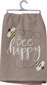 primitives by kathy bee happy bee themed decorative kitchen towel