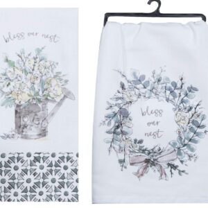 Kay Dee Designs Bless Our Nest Floral Farmhouse Kitchen Towels, Bundle of 2