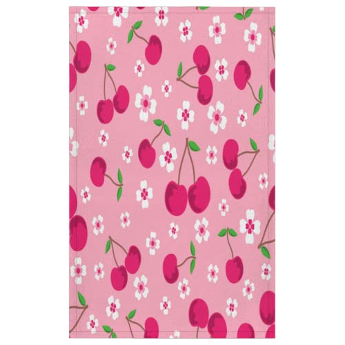 Flower Cherry Blossom Kitchen Towels and Dishcloths Set of 4-17.7" x 28.3" Absorbent Dish Towels with Hanging Loop Hand Towel for Farmhouse Bar Towels & Tea Towels