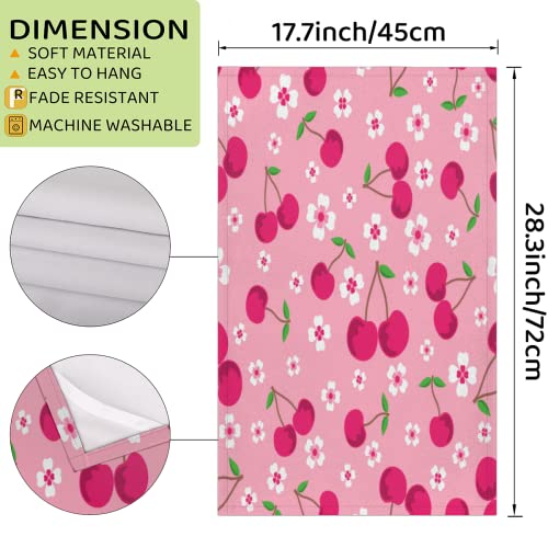 Flower Cherry Blossom Kitchen Towels and Dishcloths Set of 4-17.7" x 28.3" Absorbent Dish Towels with Hanging Loop Hand Towel for Farmhouse Bar Towels & Tea Towels