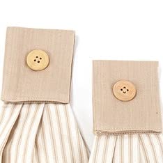 Hanging Kitchen Towels - Tan Ticking Stripe - Sets of 2