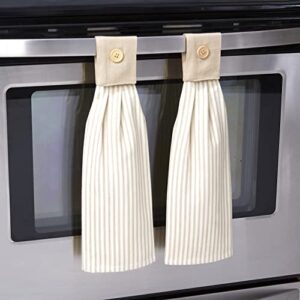 Hanging Kitchen Towels - Tan Ticking Stripe - Sets of 2