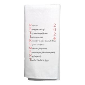 thiswear retirement gifts for women 2024 retirement poem kitchen tea towel white