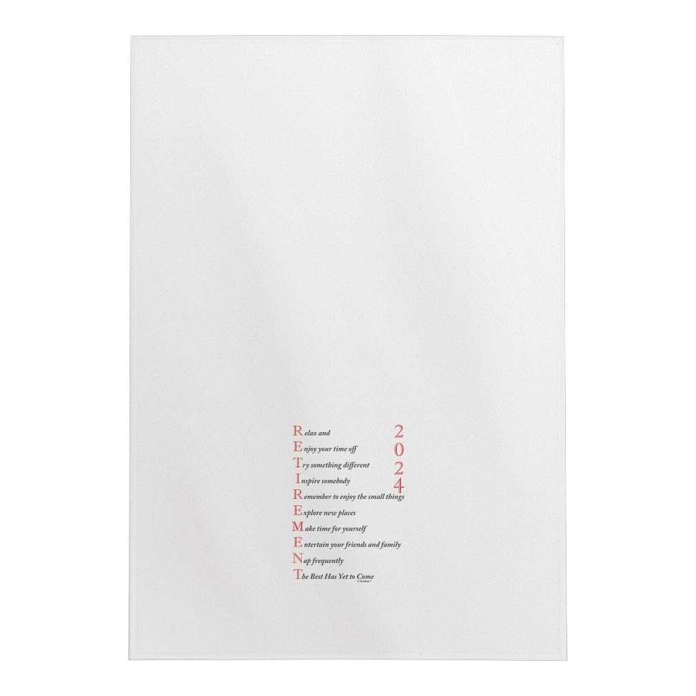 ThisWear Retirement Gifts for Women 2024 Retirement Poem Kitchen Tea Towel White