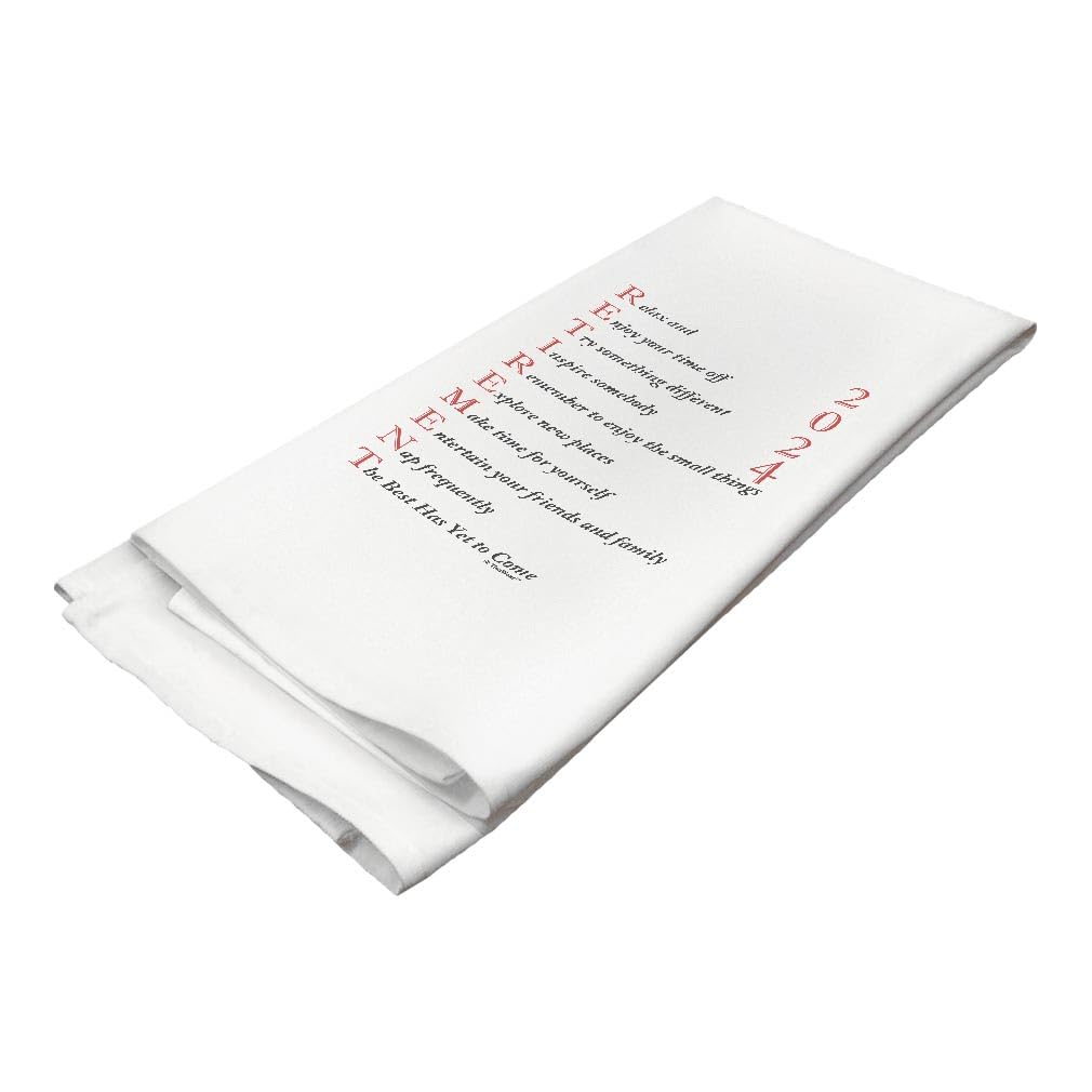 ThisWear Retirement Gifts for Women 2024 Retirement Poem Kitchen Tea Towel White