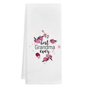 gichugi grandma kitchen hand towels - grandma gifts from grandkids, 16x24 grandma decorative hand towels for bathroom, tea towels, best grandma ever