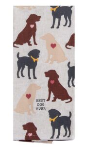 kay dee designs best dog ever dual purpose terry kitchen towel, 16" x 26", various