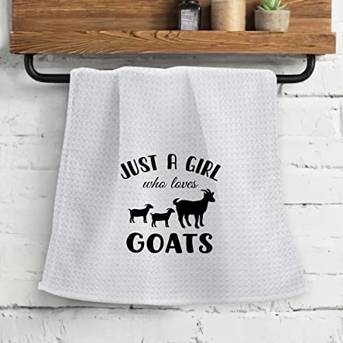 OHSUL Just A Girl Who Loves Goats Highly Absorbent Kitchen Towels Dish Towels Dish Cloth,Funny Goat Silhouette Hand Towels Tea Towel for Bathroom Kitchen Decor,Goat Lovers Farm Girls Gifts