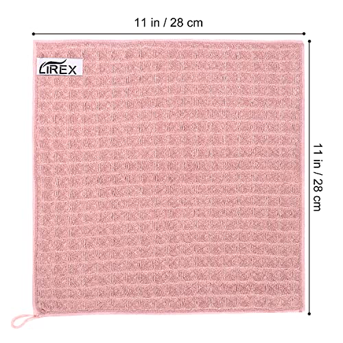 Lirex Kitchen Dishcloths Set (6 Pack), 11 x 11 inch Soft Dish Cloths Quick Absorbent Waffle Weave Fast Drying Dish Towels 85% Polyester 15% Nylon Dish Rag Kitchen Cloth for Washing Dishes