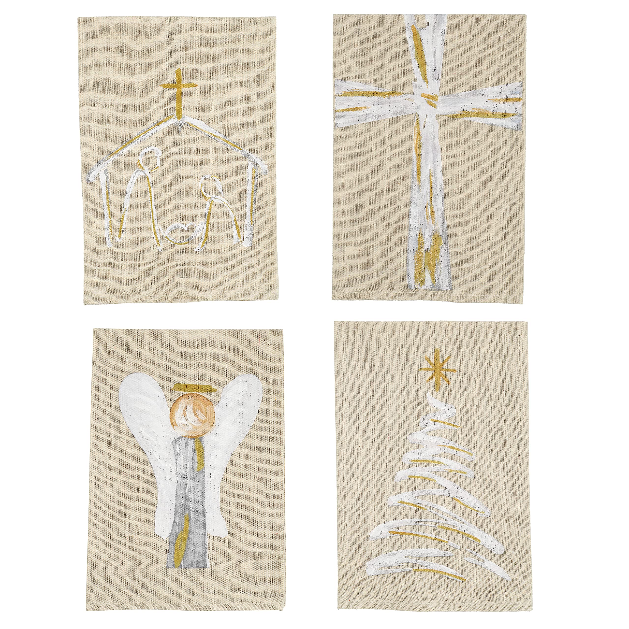 Mud Pie Faith Christmas Painted Towel, Angel, 21" x 14"