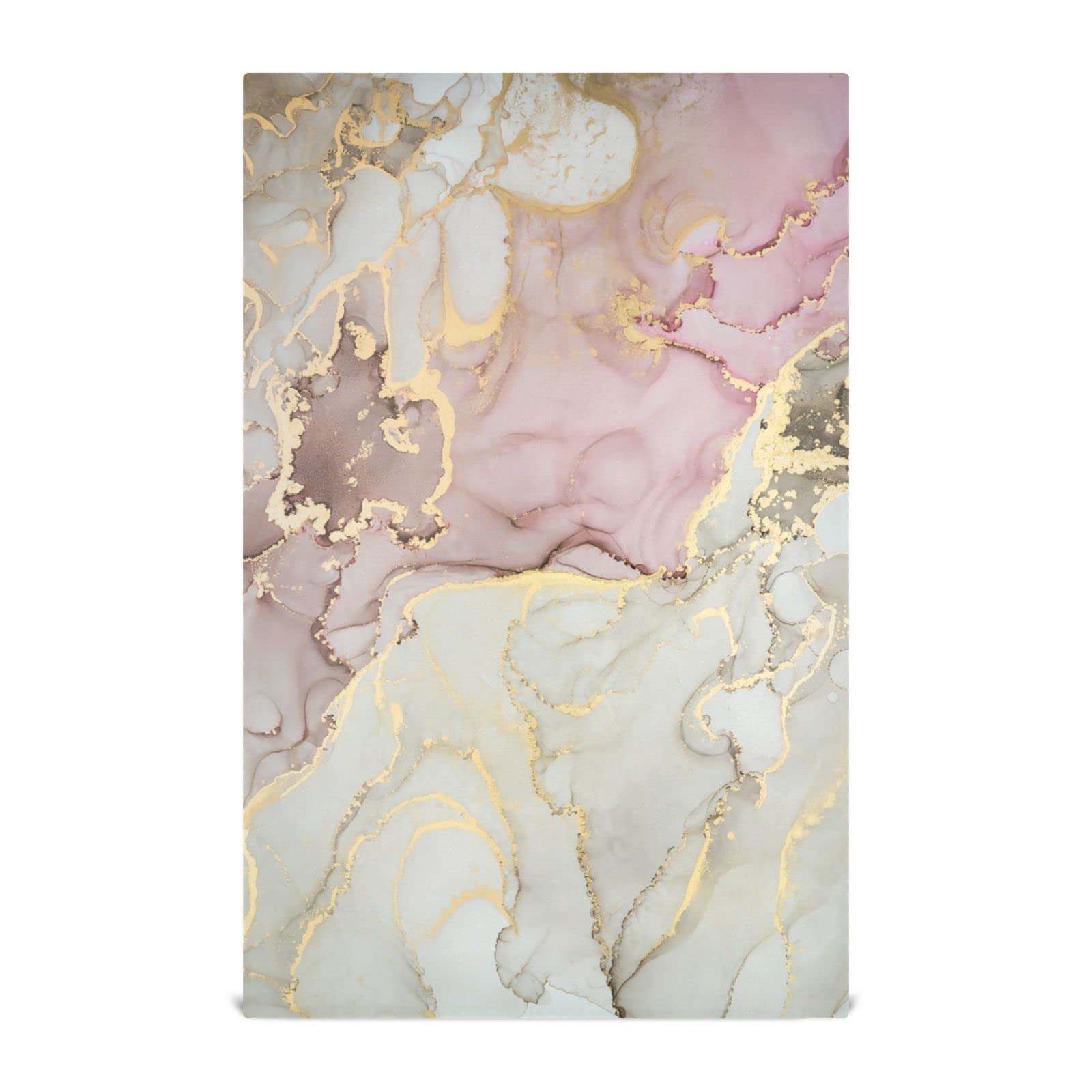 Pink Gold Marble Kitchen Dish Towels Soft Tea Towel Set of 4 Absorbent Dishcloths Hand Towels for Dish Clean Cloth 28" x 18"