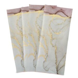 Pink Gold Marble Kitchen Dish Towels Soft Tea Towel Set of 4 Absorbent Dishcloths Hand Towels for Dish Clean Cloth 28" x 18"