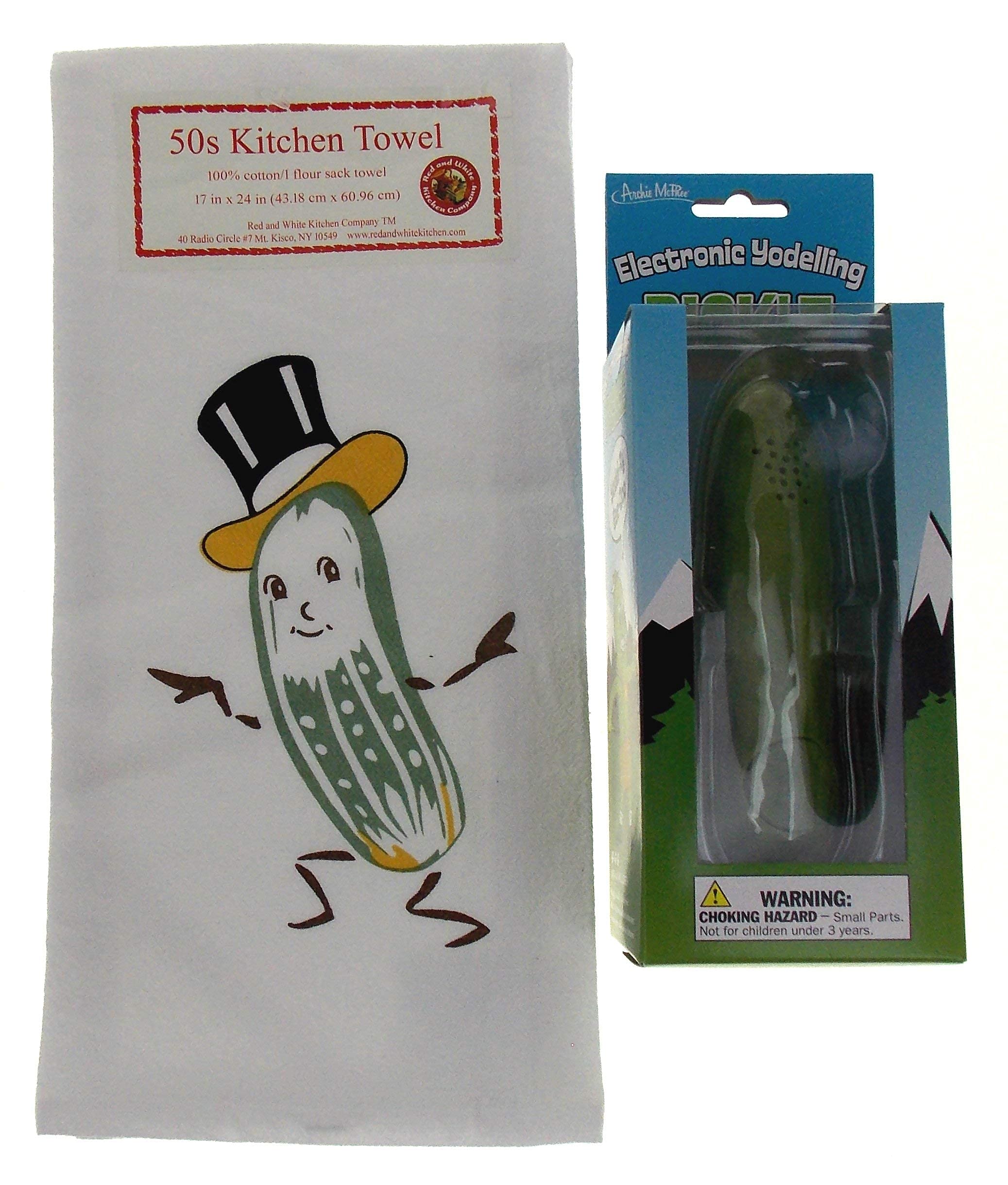 Yodeling Pickle Bundled with a Mr Pickle Kitchen Towel