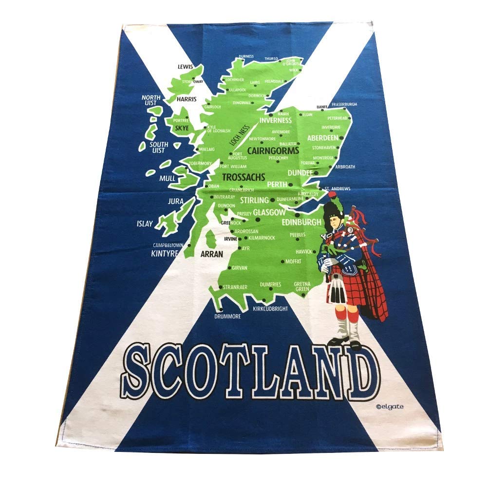 MAP OF SCOTLAND TEA TOWEL