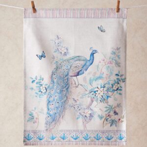 Maison d' Hermine Kitchen Towel 100% Combed Cotton Premium Set of 3 Kitchentowels Easter Tea Towels (20"x27.50") for Table Cleaning, Dining, Buffet Parties & Wedding Use - Peacock Utopia